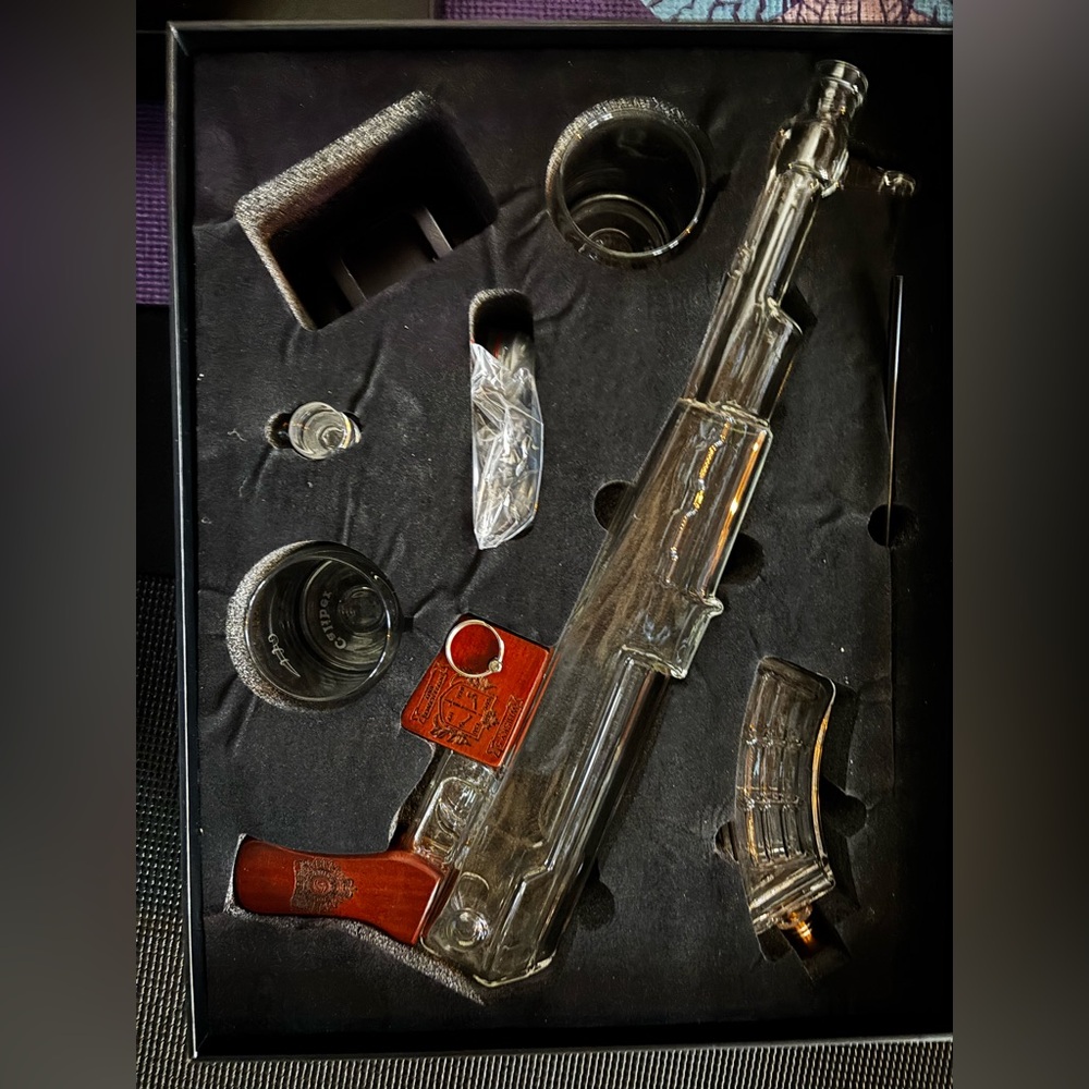 Glass AK-47 Style decanter set